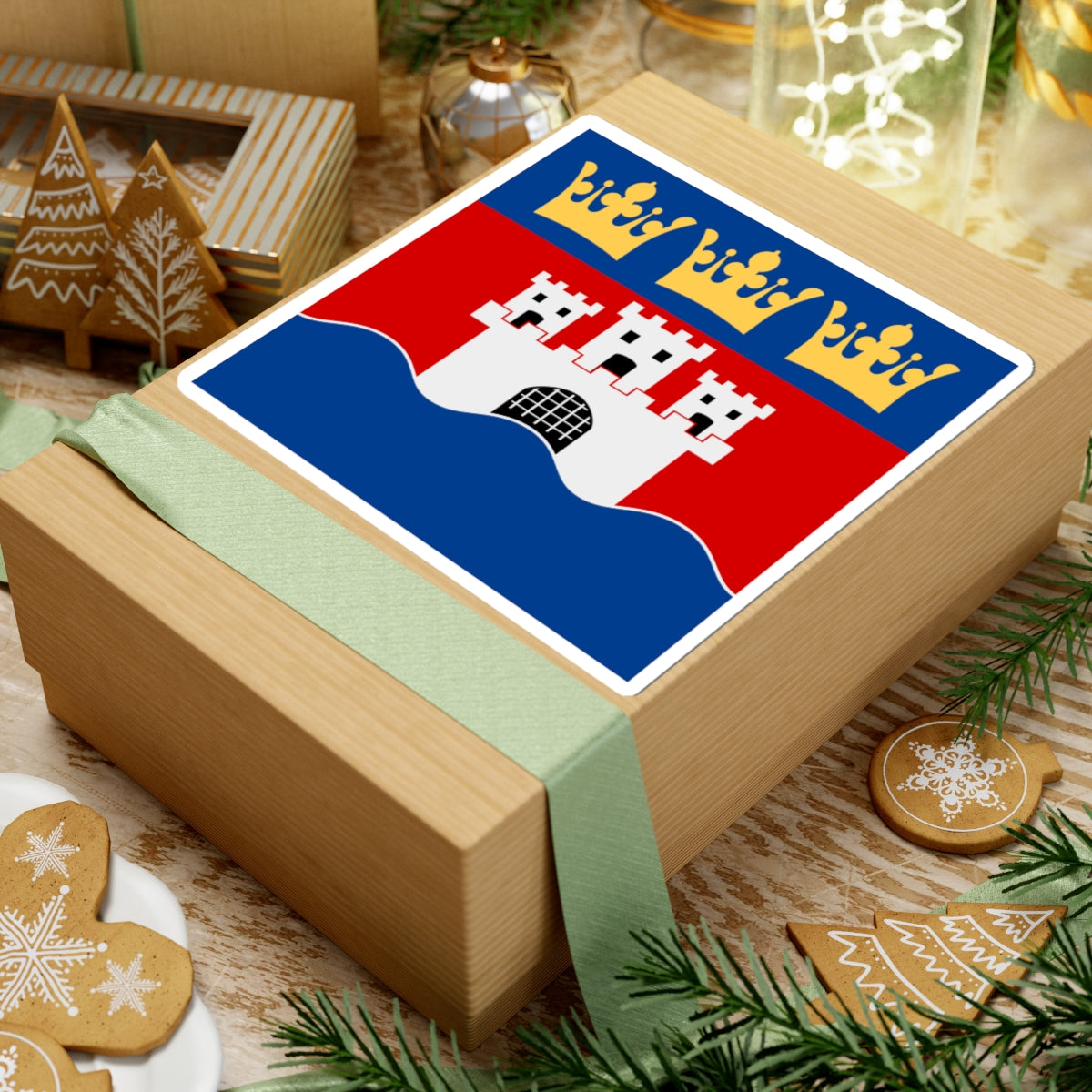 Jonkopings lan vapenflagga (Sweden) STICKER Vinyl Kiss-Cut Decal