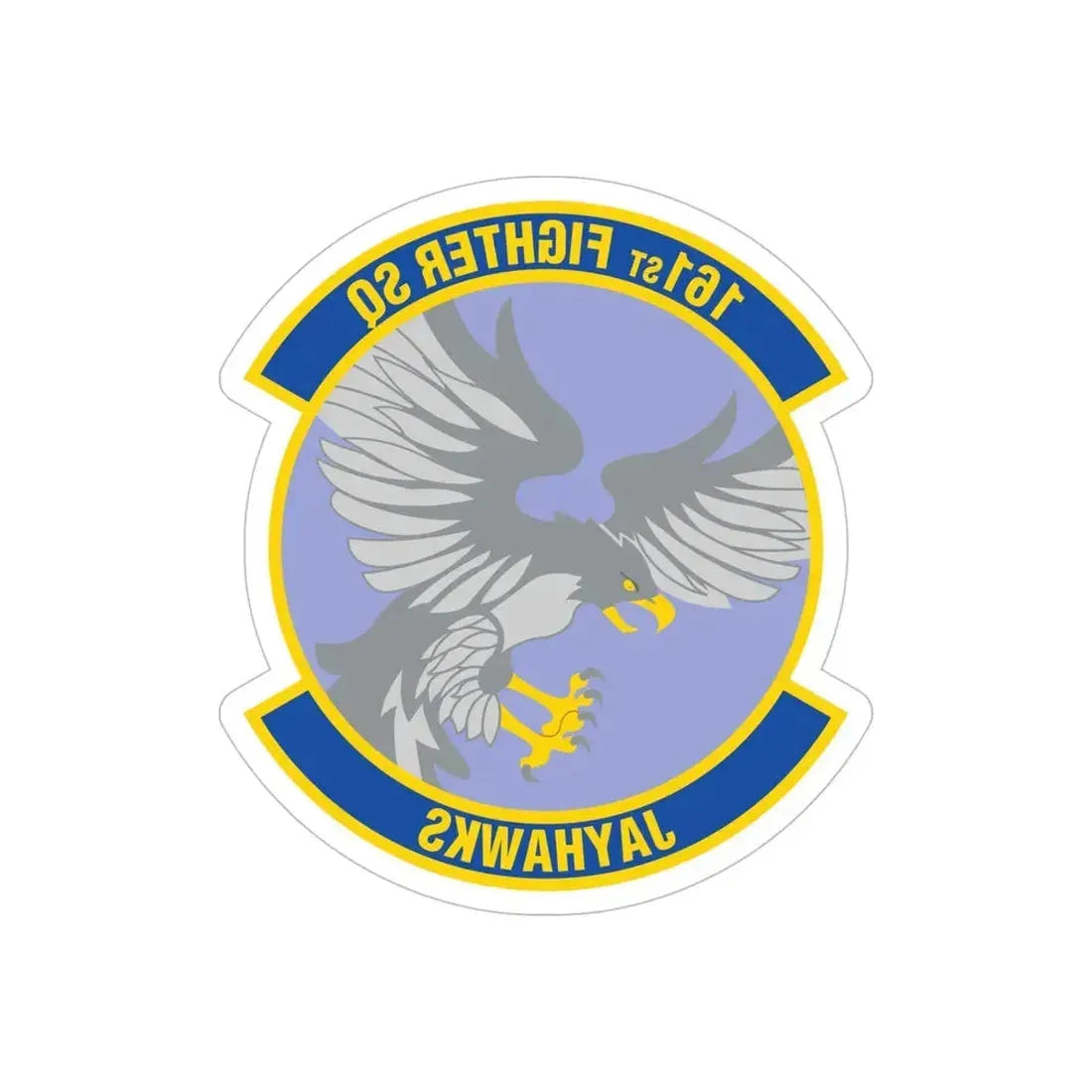 161 Fighter Squadron (U.S. Air Force) REVERSE PRINT Transparent Die-Cut STICKER - The Sticker Space