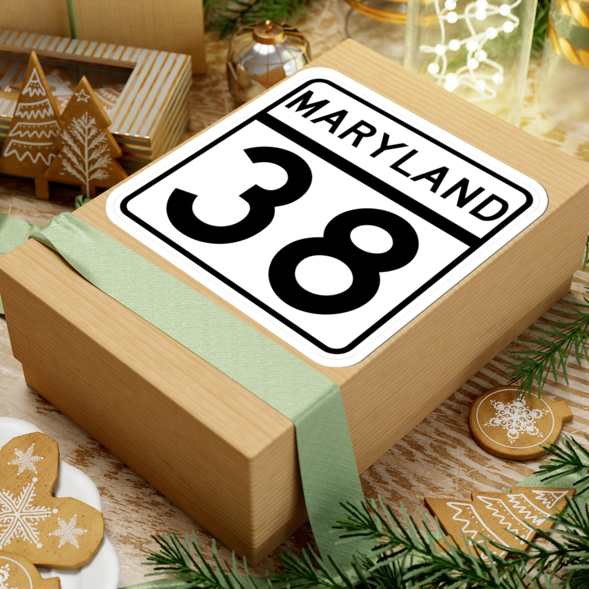 MD Route 38 (Maryland) (Road Sign) STICKER Vinyl Kiss-Cut Decal