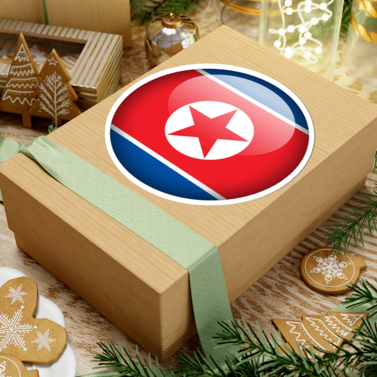 Flag orb North Korea (Korea) STICKER Vinyl Kiss-Cut Decal