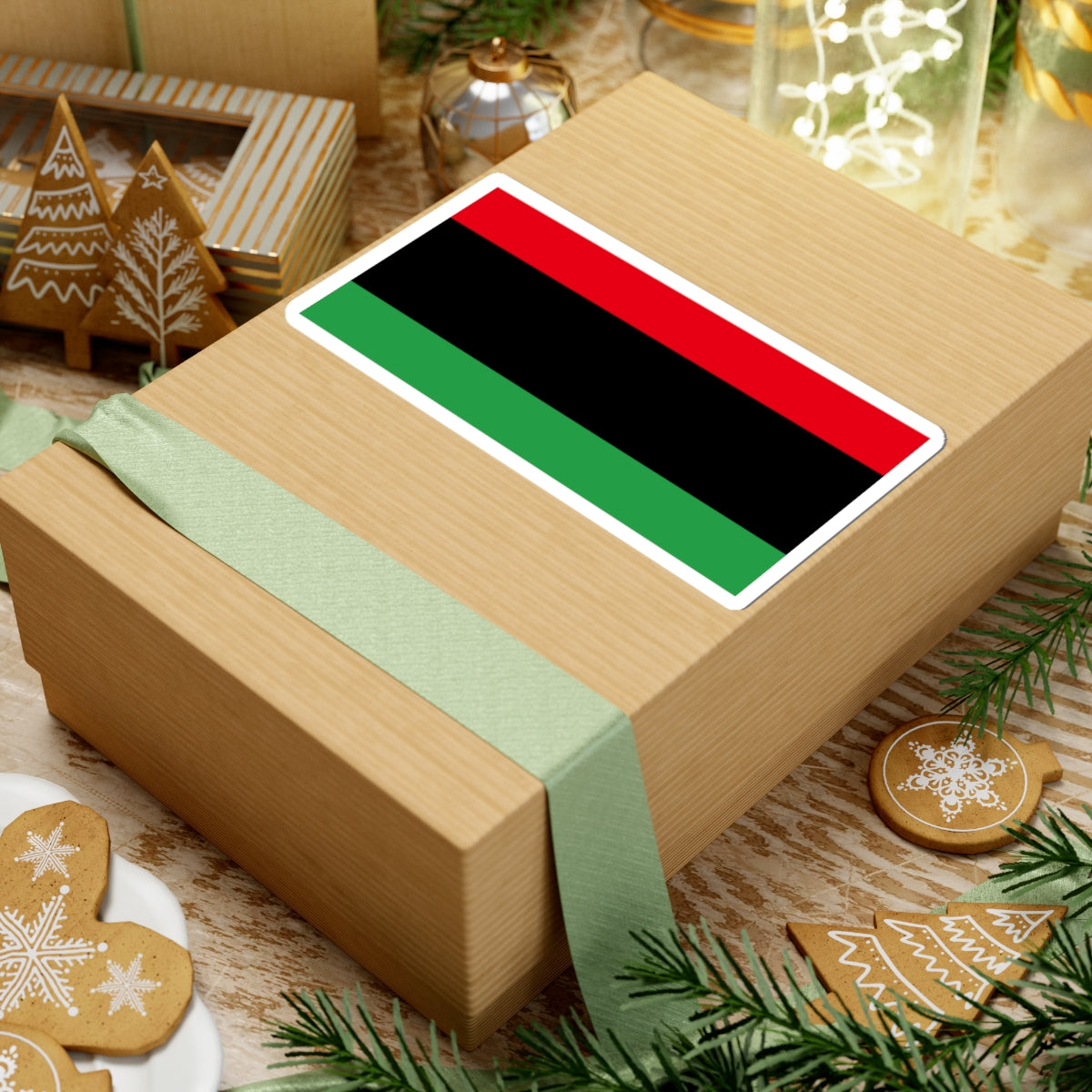 Flag of Libya without crescent and star (Libya) STICKER Vinyl Kiss-Cut Decal