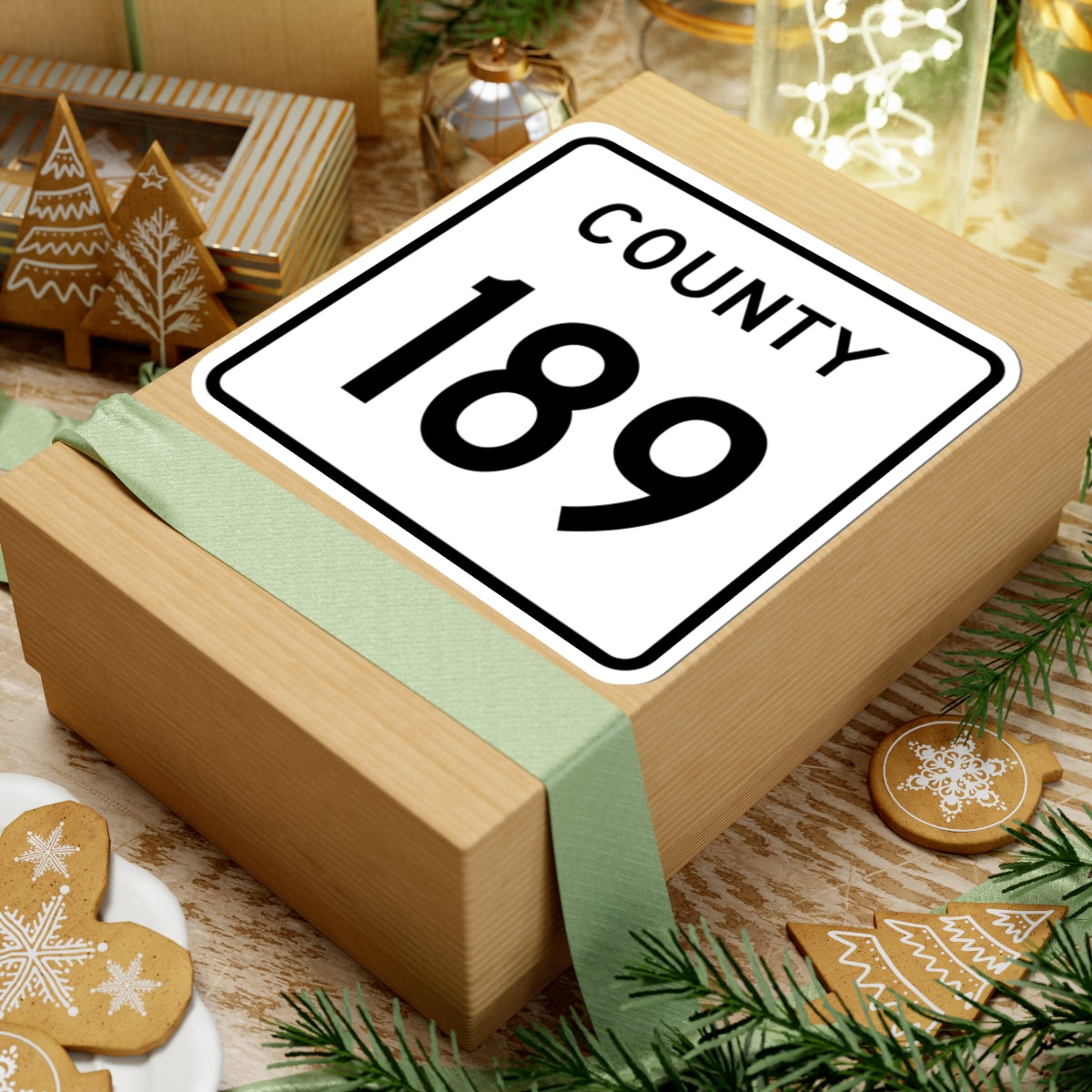 County 189 square (Minnesota) (Road Sign) STICKER Vinyl Kiss-Cut Decal