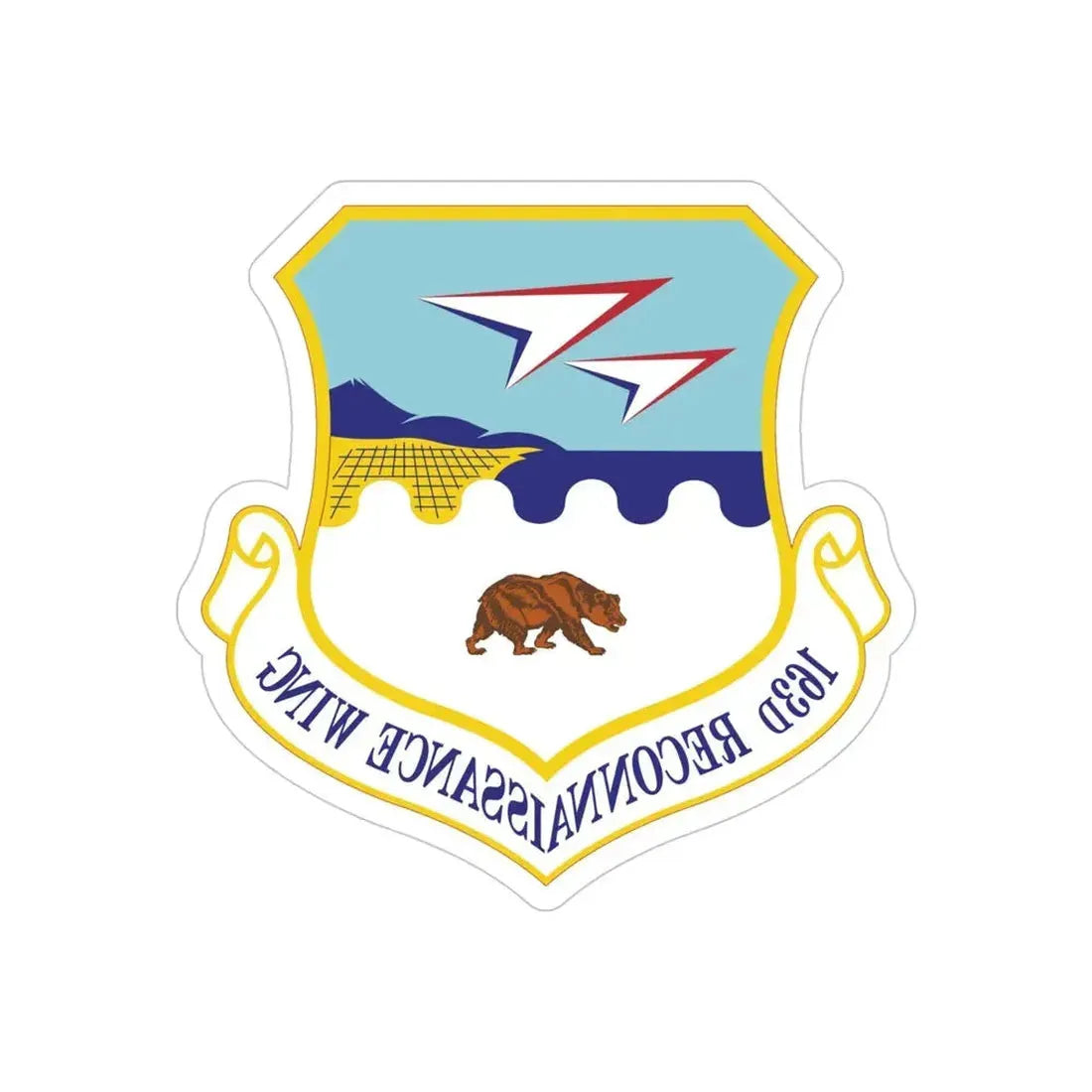 163d Reconnaissance Wing (U.S. Air Force) REVERSE PRINT Transparent Die-Cut STICKER - The Sticker Space