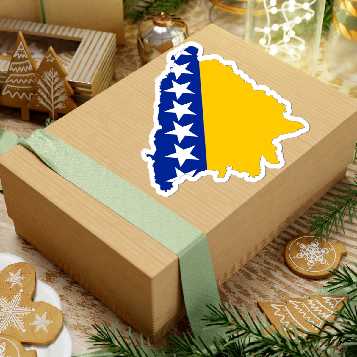 Bosnia and Herzegovina-Flagmap (Bosnia and Herzegovina) STICKER Vinyl Kiss-Cut Decal