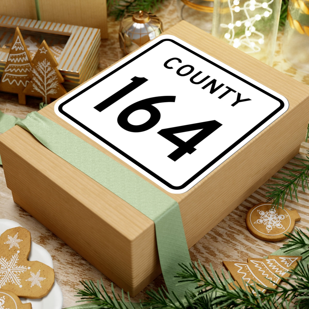 County 164 square (Minnesota) (Road Sign) STICKER Vinyl Kiss-Cut Decal