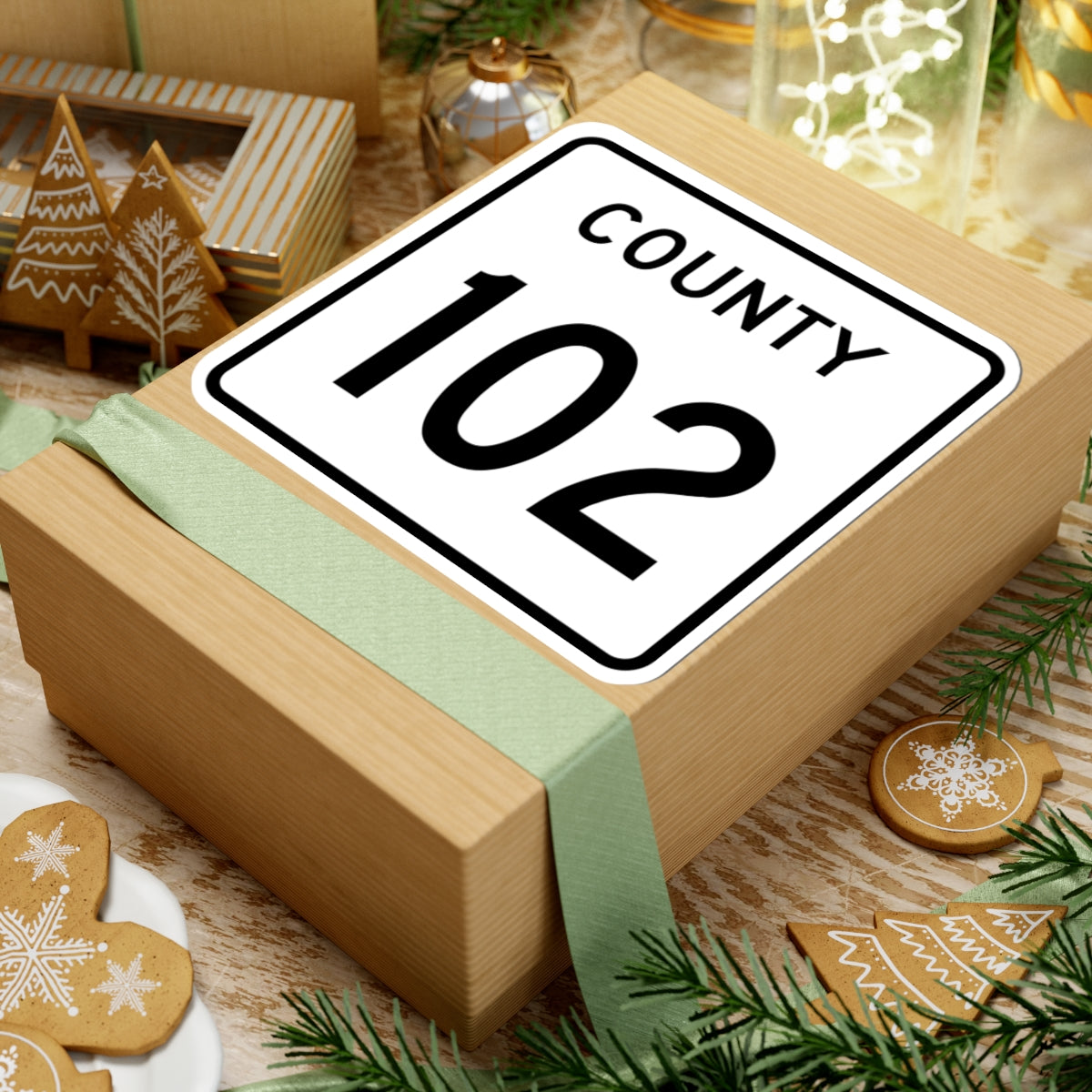 County 102 square (Minnesota) (Road Sign) STICKER Vinyl Kiss-Cut Decal