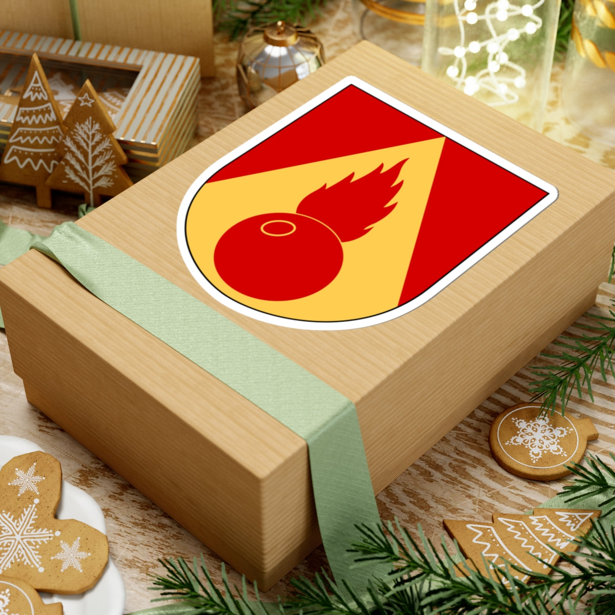 Artilleriregementet 910. kompaniet vapen (Sweden) (Coat of Arms) STICKER Vinyl Kiss-Cut Decal