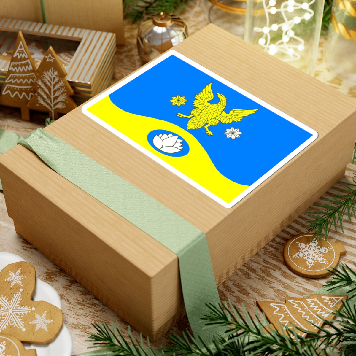 Flag Koltushi Leningrad oblast (Russia) STICKER Vinyl Kiss-Cut Decal