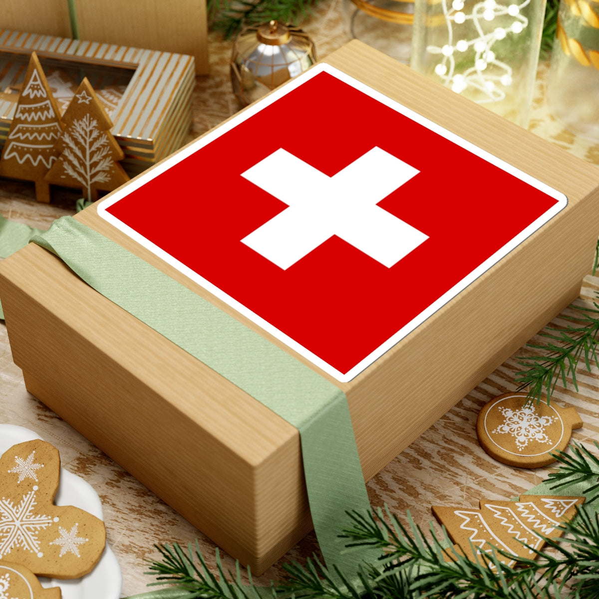 Flag of Switzerland - 2 (Switzerland) STICKER Vinyl Kiss-Cut Decal
