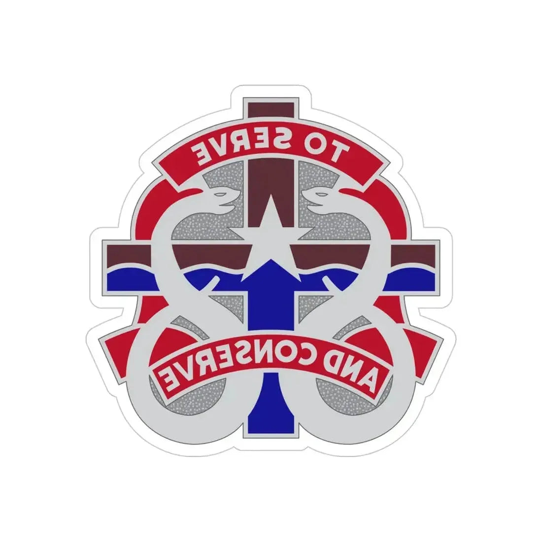 18 Field Hospital (U.S. Army) REVERSE PRINT Transparent Die-Cut STICKER - The Sticker Space