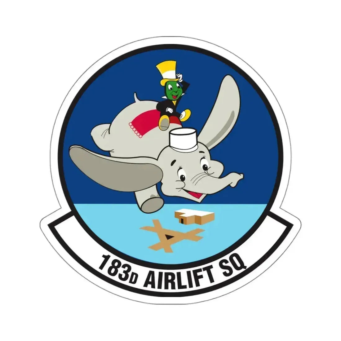 183 Airlift Squadron (U.S. Air Force) STICKER Vinyl Kiss-Cut Decal 4 Inch White - The Sticker Space