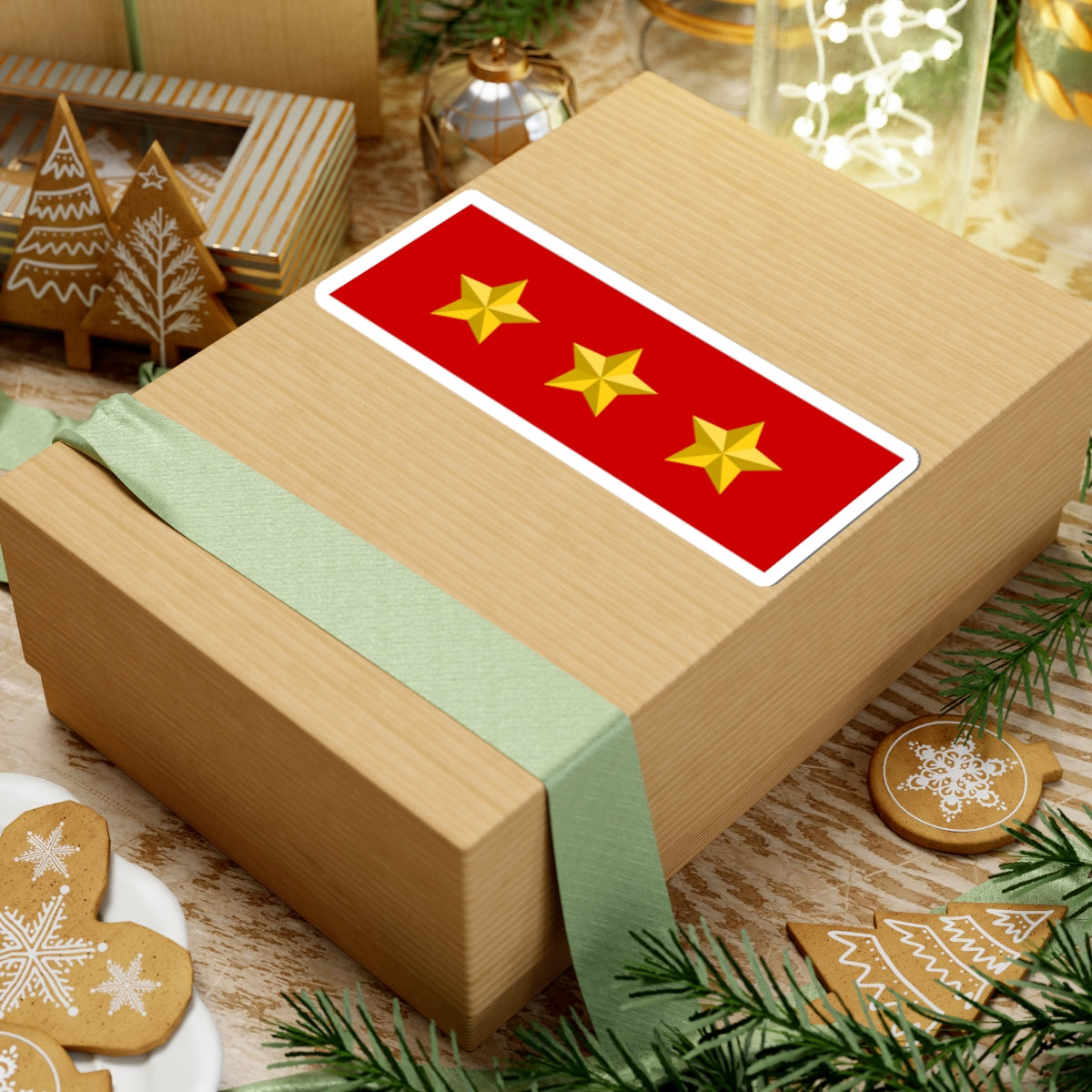 BD Army Lieutenant General Star Plate (Bangladesh) (Coat of Arms) STICKER Vinyl Kiss-Cut Decal