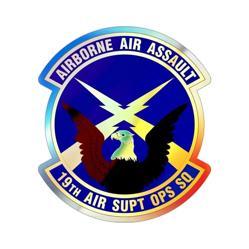 19 Air Support Operations Squadron ACC (U.S. Air Force) Holographic STICKER Die-Cut Vinyl Decal 3 Inch Holographic - The Sticker Space