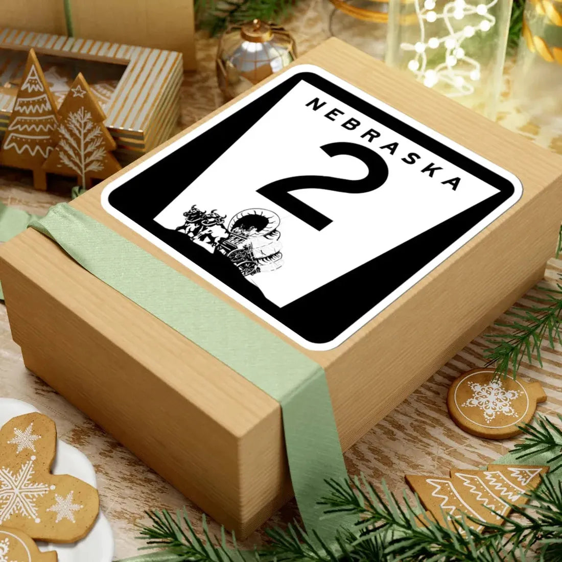 1975 Nebraska Route 2 state highway marker (Nebraska) (Road Sign) STICKER Vinyl Kiss-Cut Decal - The Sticker Space