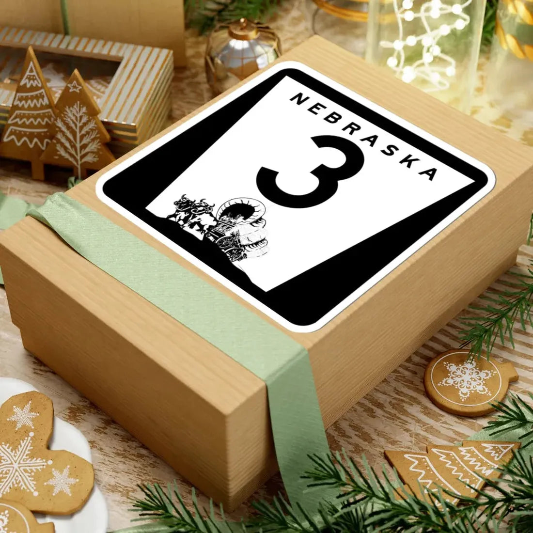 1975 Nebraska Route 3 state highway marker (Nebraska) (Road Sign) STICKER Vinyl Kiss-Cut Decal - The Sticker Space