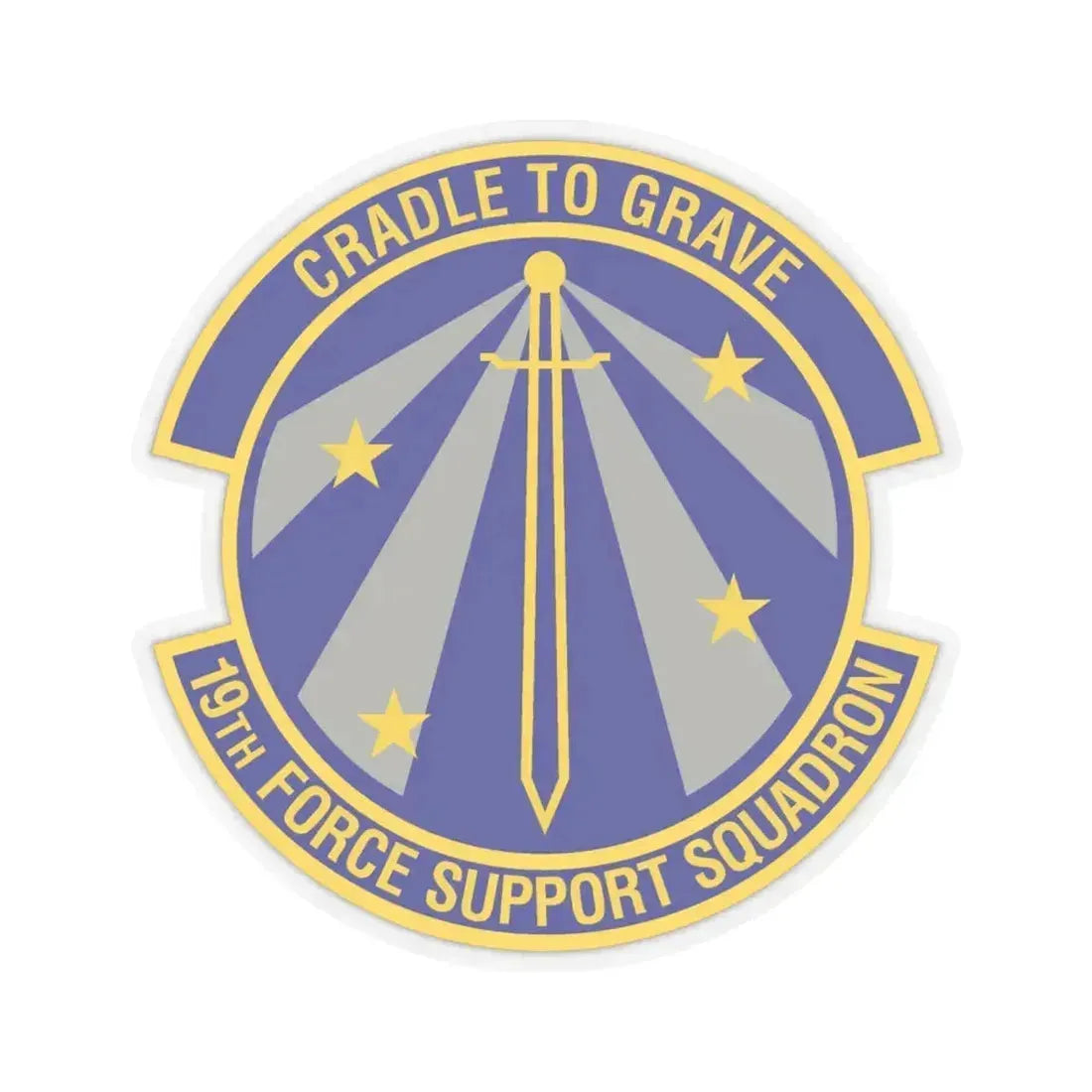 19th Force Support Squadron (U.S. Air Force) STICKER Vinyl Kiss-Cut Decal 6 Inch Transparent - The Sticker Space