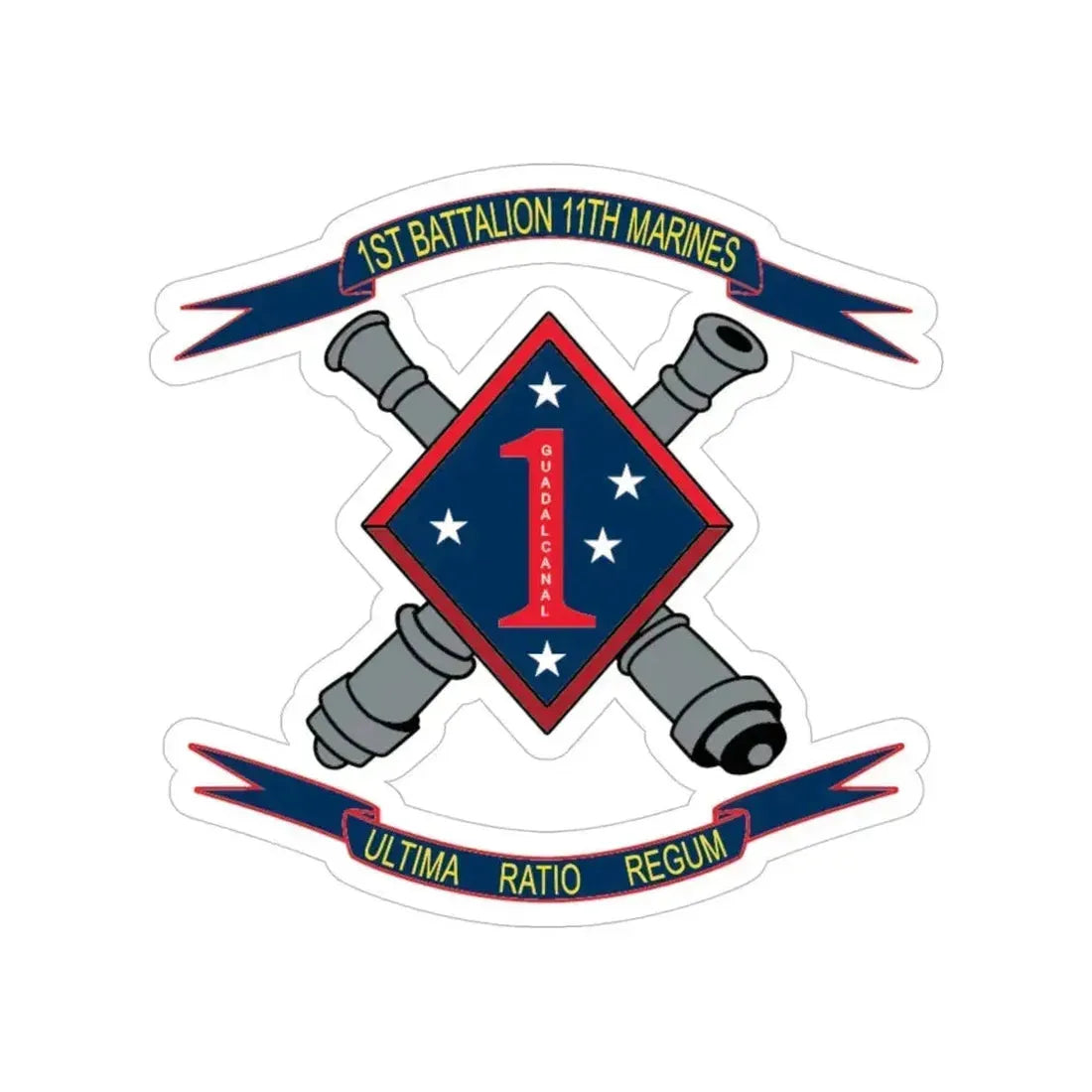 1st Battalion 11th Marines (USMC) Transparent STICKER Die-Cut Vinyl Decal - The Sticker Space