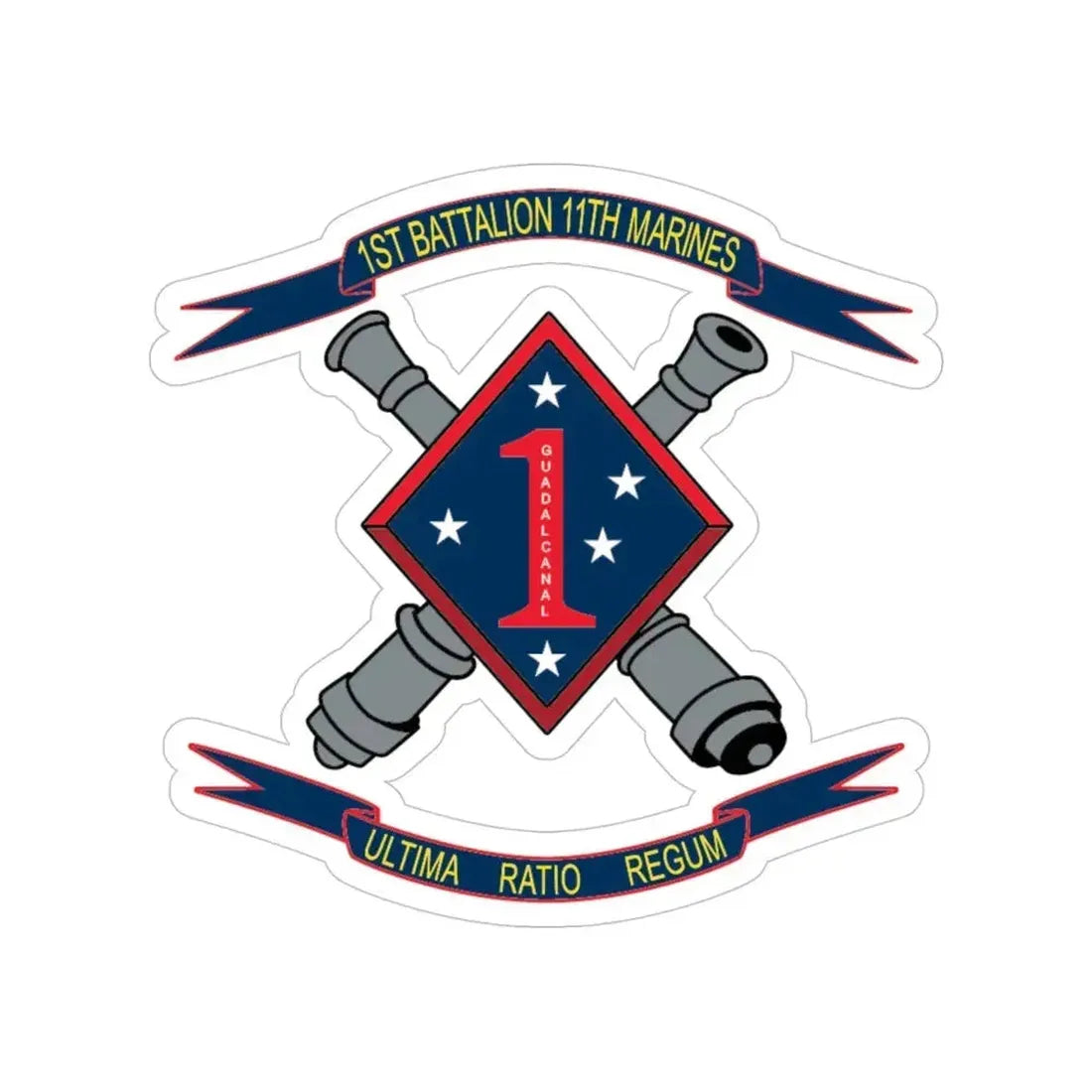 1st Battalion 11th Marines (USMC) Transparent STICKER Die-Cut Vinyl Decal - The Sticker Space