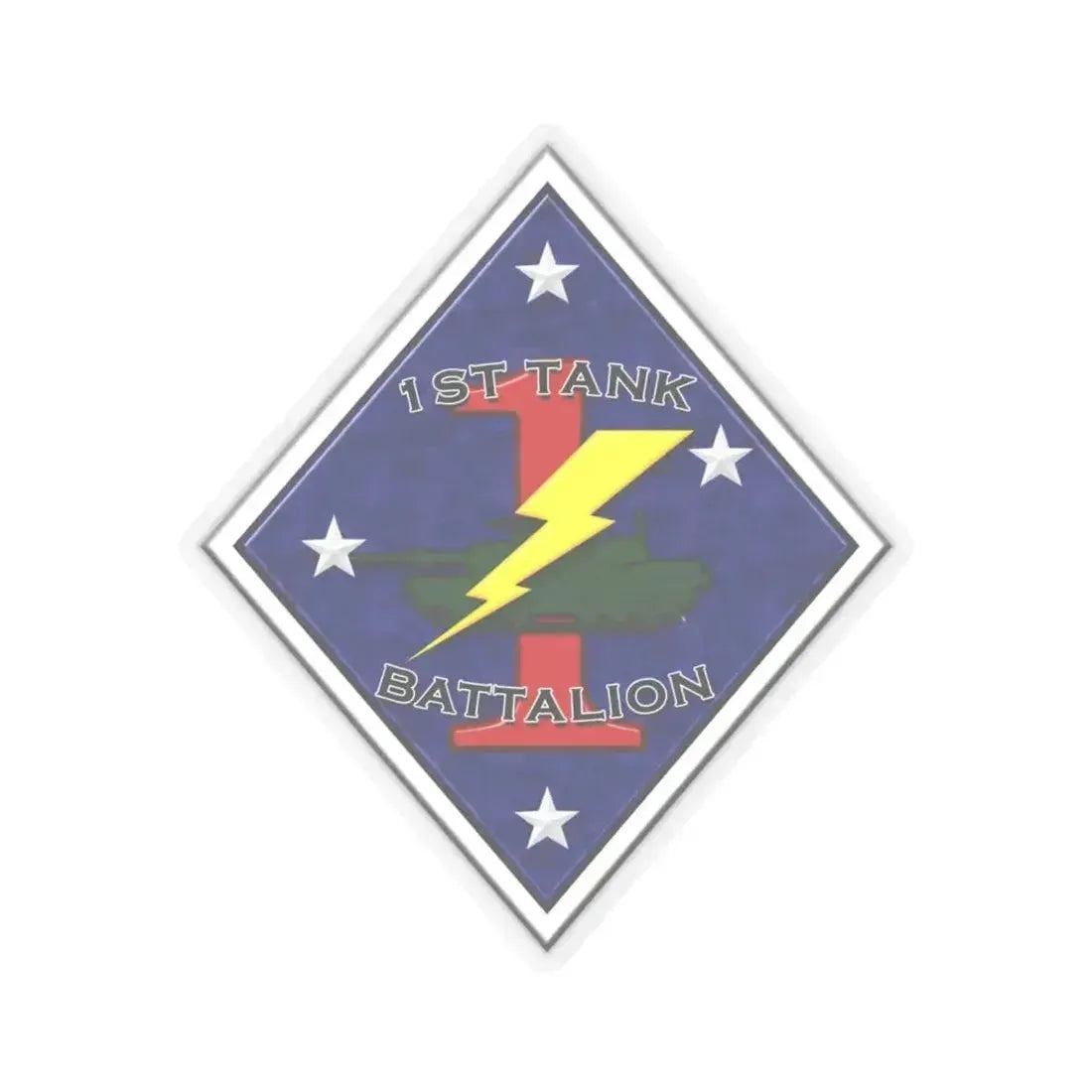 1st Tank Battalion (USMC) STICKER Vinyl Kiss-Cut Decal 6 Inch Transparent - The Sticker Space