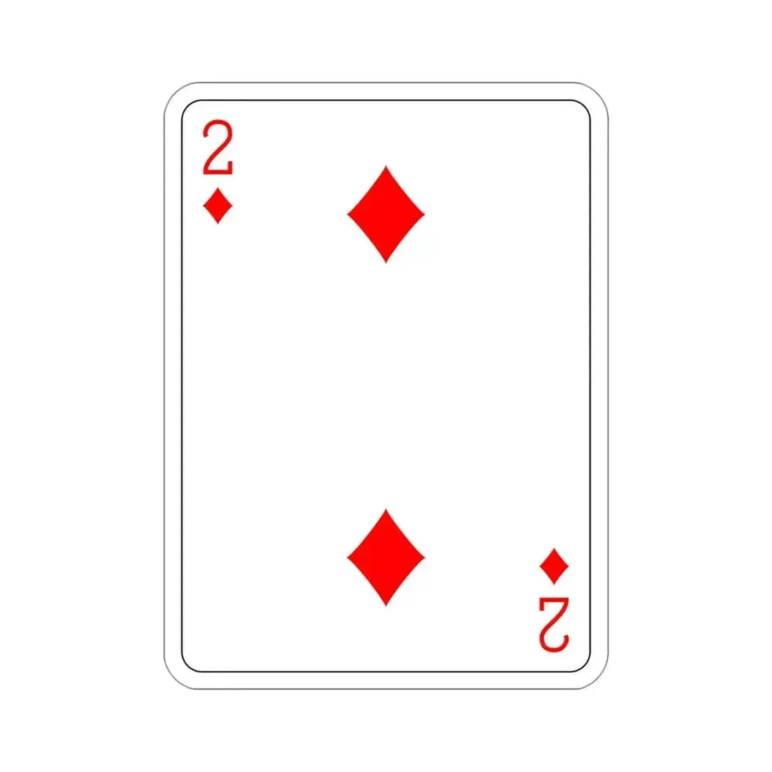 2 of Diamonds Playing Card STICKER Vinyl Die-Cut Decal - The Sticker Space