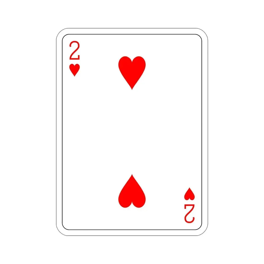 2 of Hearts Playing Card STICKER Vinyl Die-Cut Decal - The Sticker Space