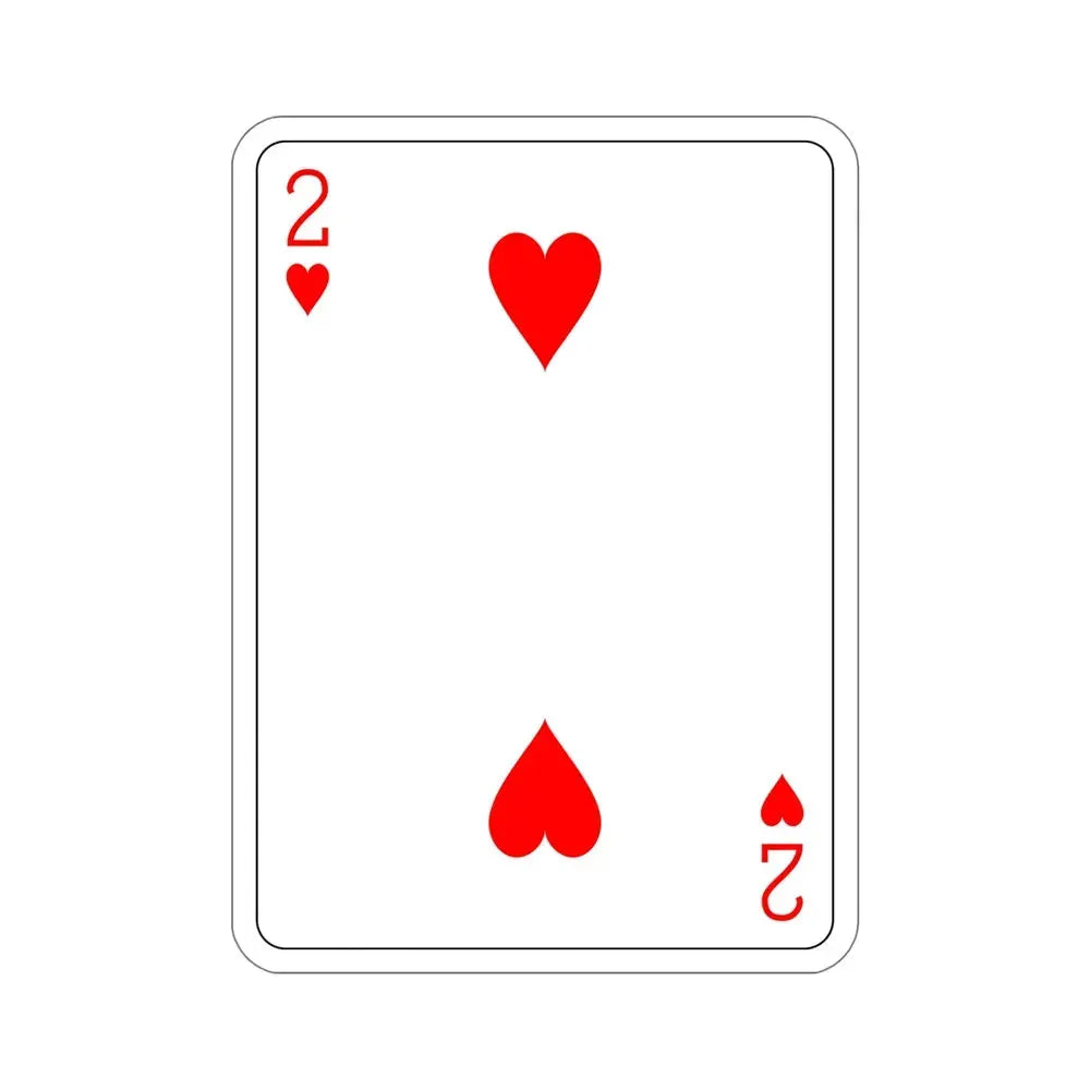 2 of Hearts Playing Card STICKER Vinyl Die-Cut Decal - The Sticker Space