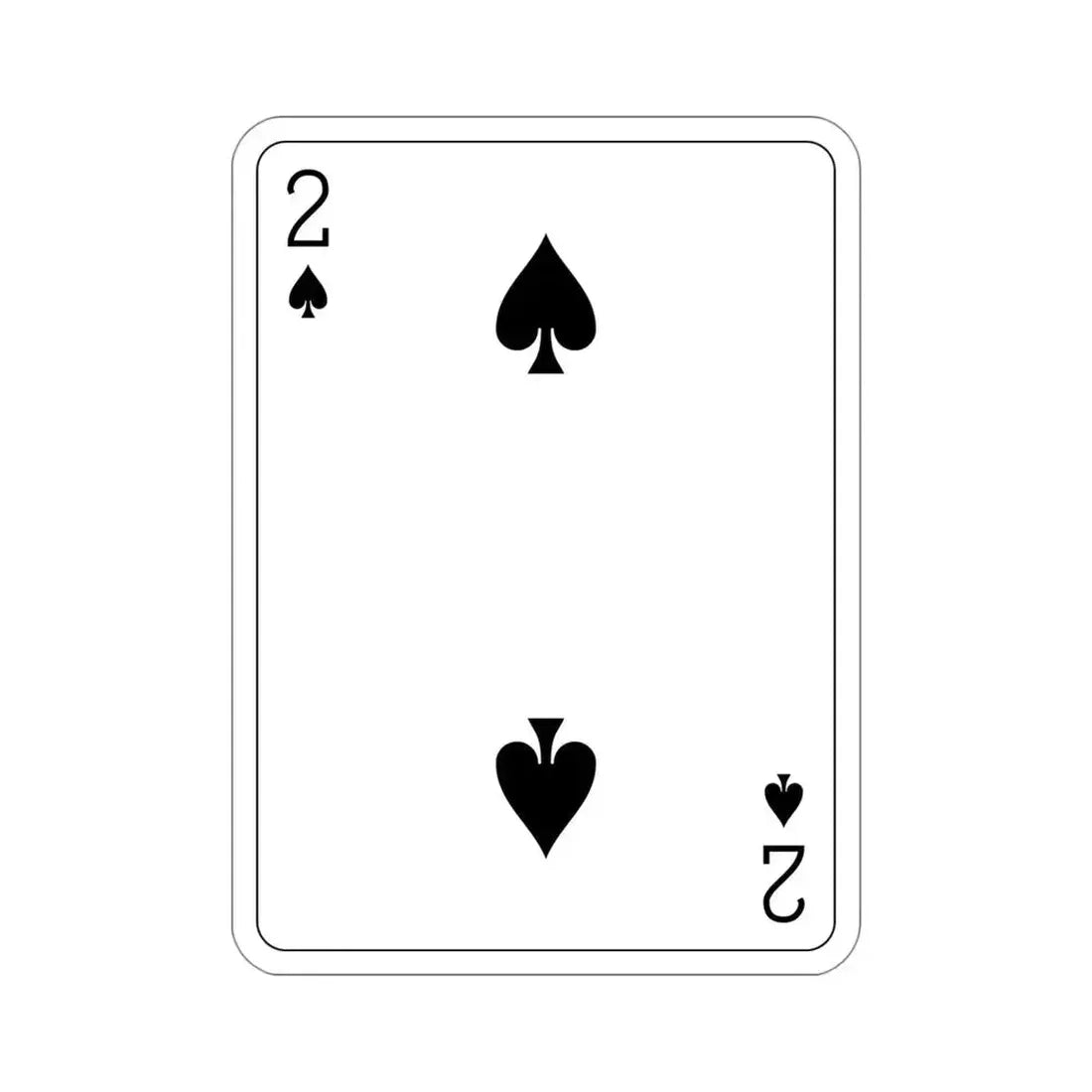 2 of Spades Playing Card STICKER Vinyl Die-Cut Decal - The Sticker Space