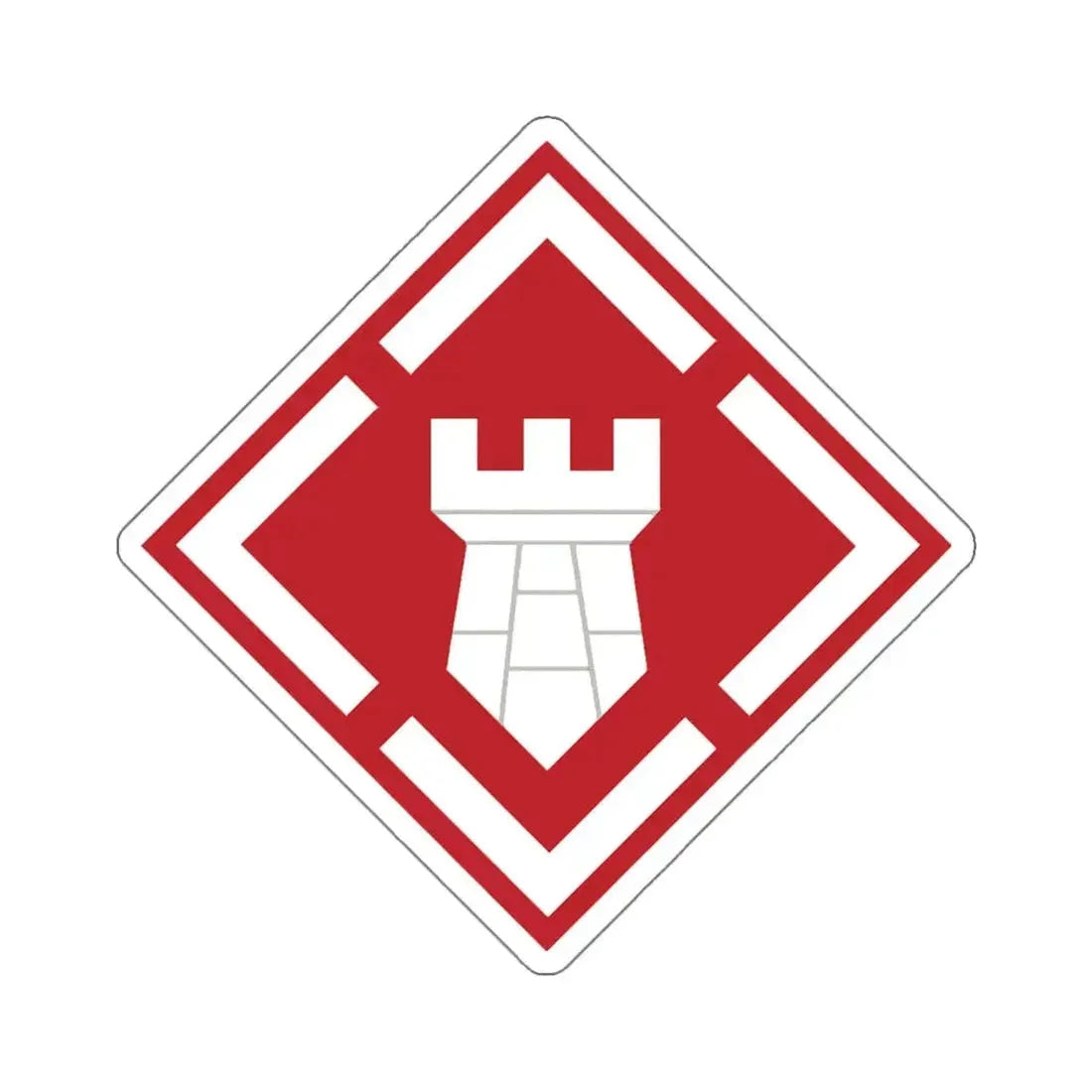 20th Engineer Brigade (U.S. Army) STICKER Vinyl Kiss-Cut Decal 4 Inch White - The Sticker Space