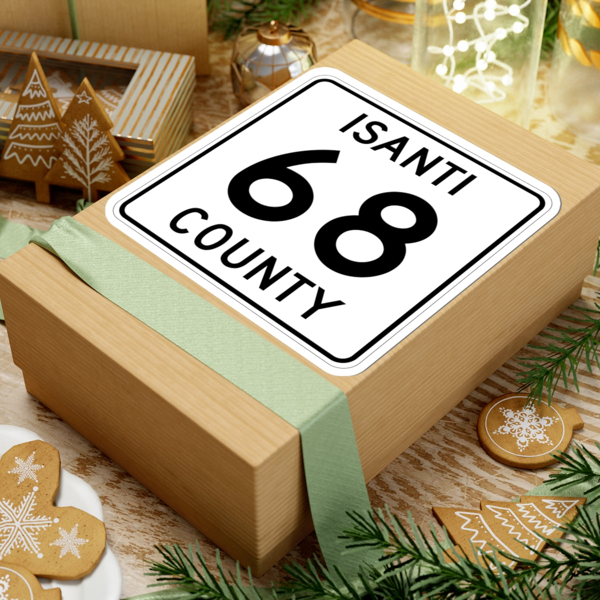 Isanti County 68 MN (Minnesota) (Road Sign) STICKER Vinyl Kiss-Cut Decal