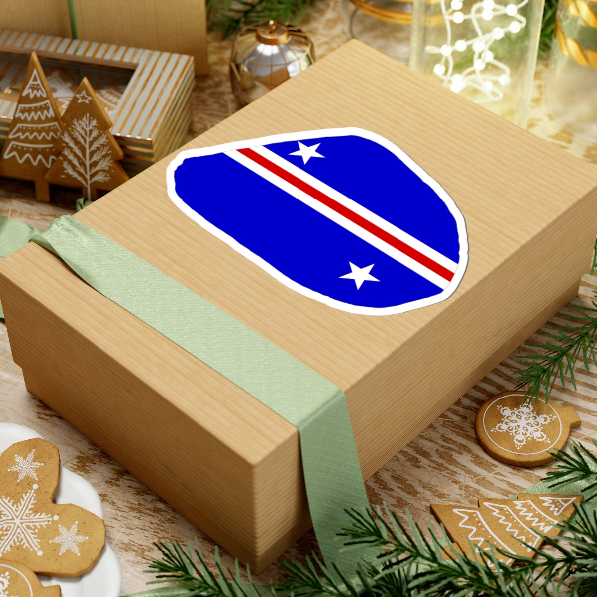 Baker Island flag map local (United States) STICKER Vinyl Kiss-Cut Decal