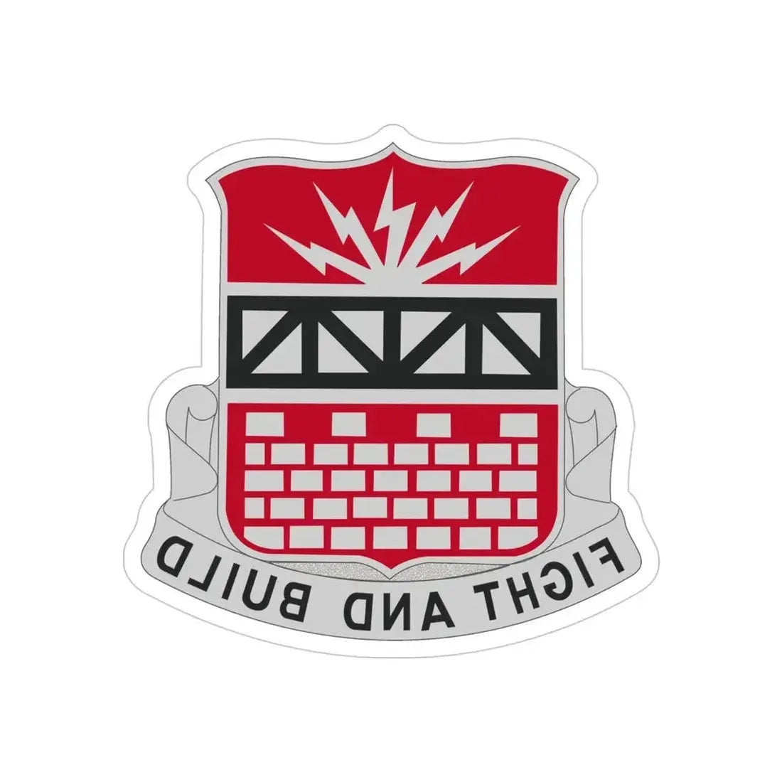 216 Engineer Battalion (U.S. Army) REVERSE PRINT Transparent Die-Cut STICKER - The Sticker Space