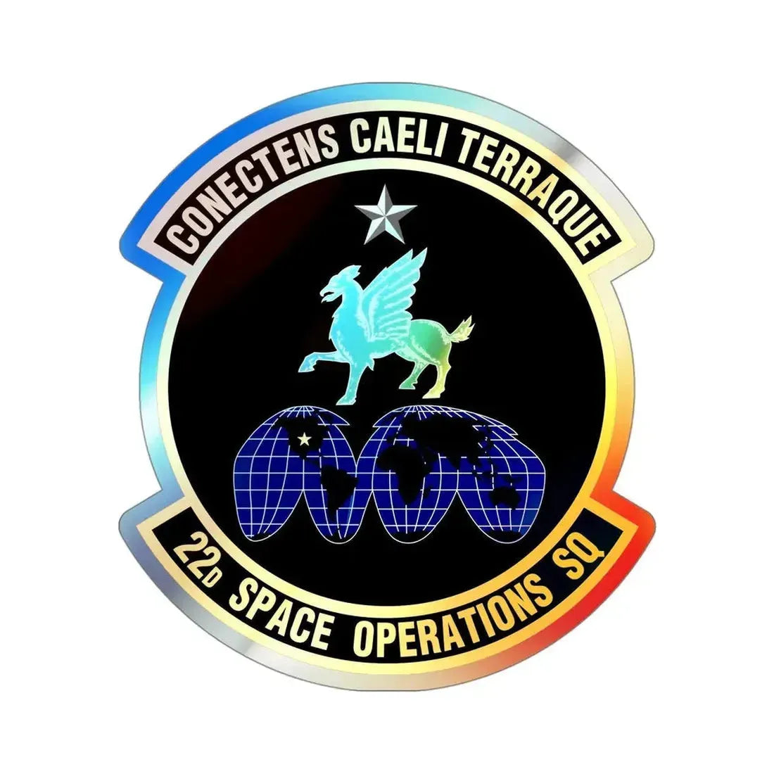 22d Space Operations Squadron (U.S. Air Force) Holographic STICKER Die-Cut Vinyl Decal - The Sticker Space