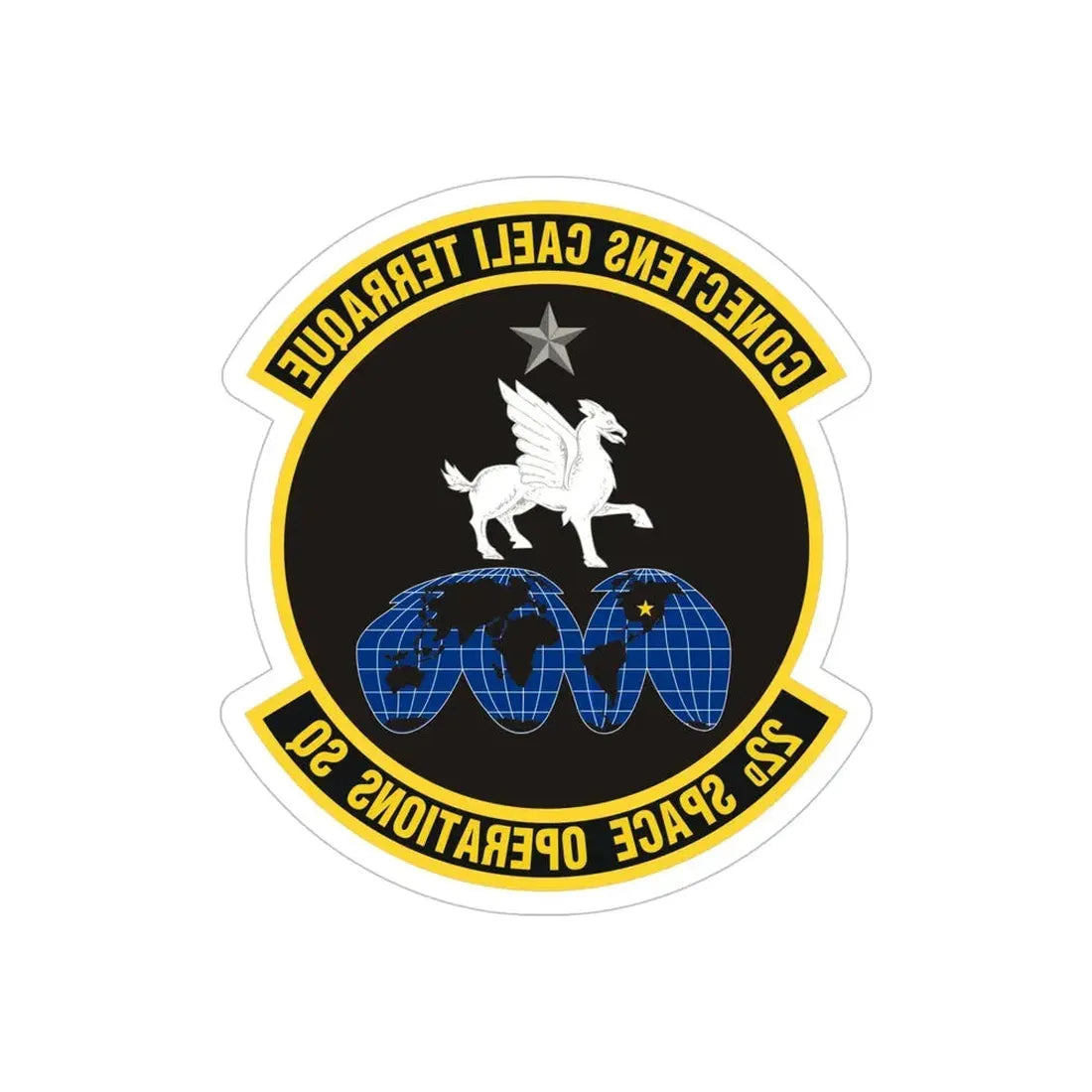 22d Space Operations Squadron (U.S. Air Force) REVERSE PRINT Transparent Die-Cut STICKER - The Sticker Space
