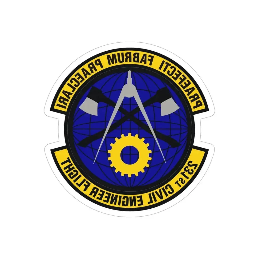 231st Civil Engineer Flight (U.S. Air Force) REVERSE PRINT Transparent Die-Cut STICKER - The Sticker Space
