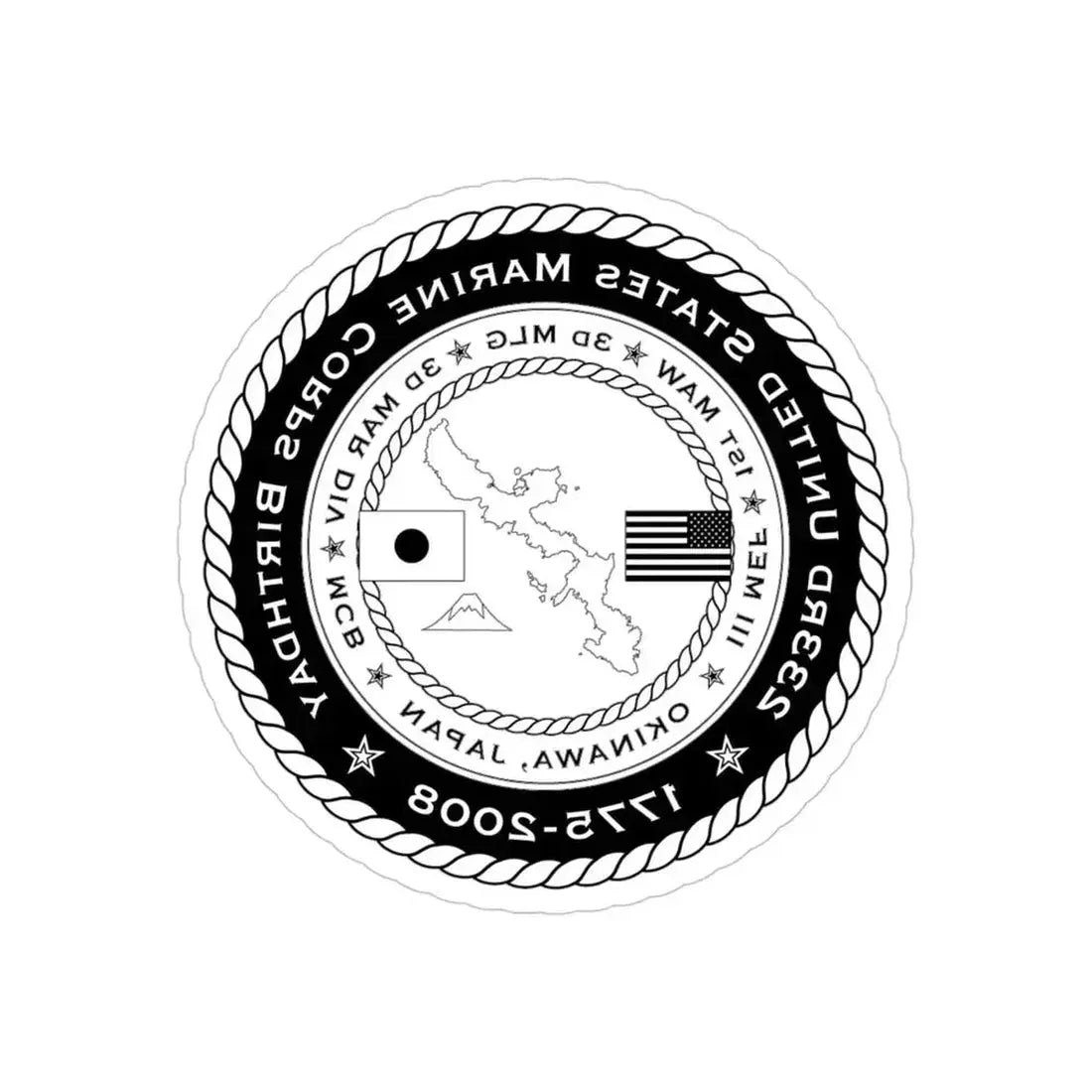 233rd USMC United States Marine Corps Birthday 1778 (USMC) REVERSE PRINT Transparent Die-Cut STICKER - The Sticker Space