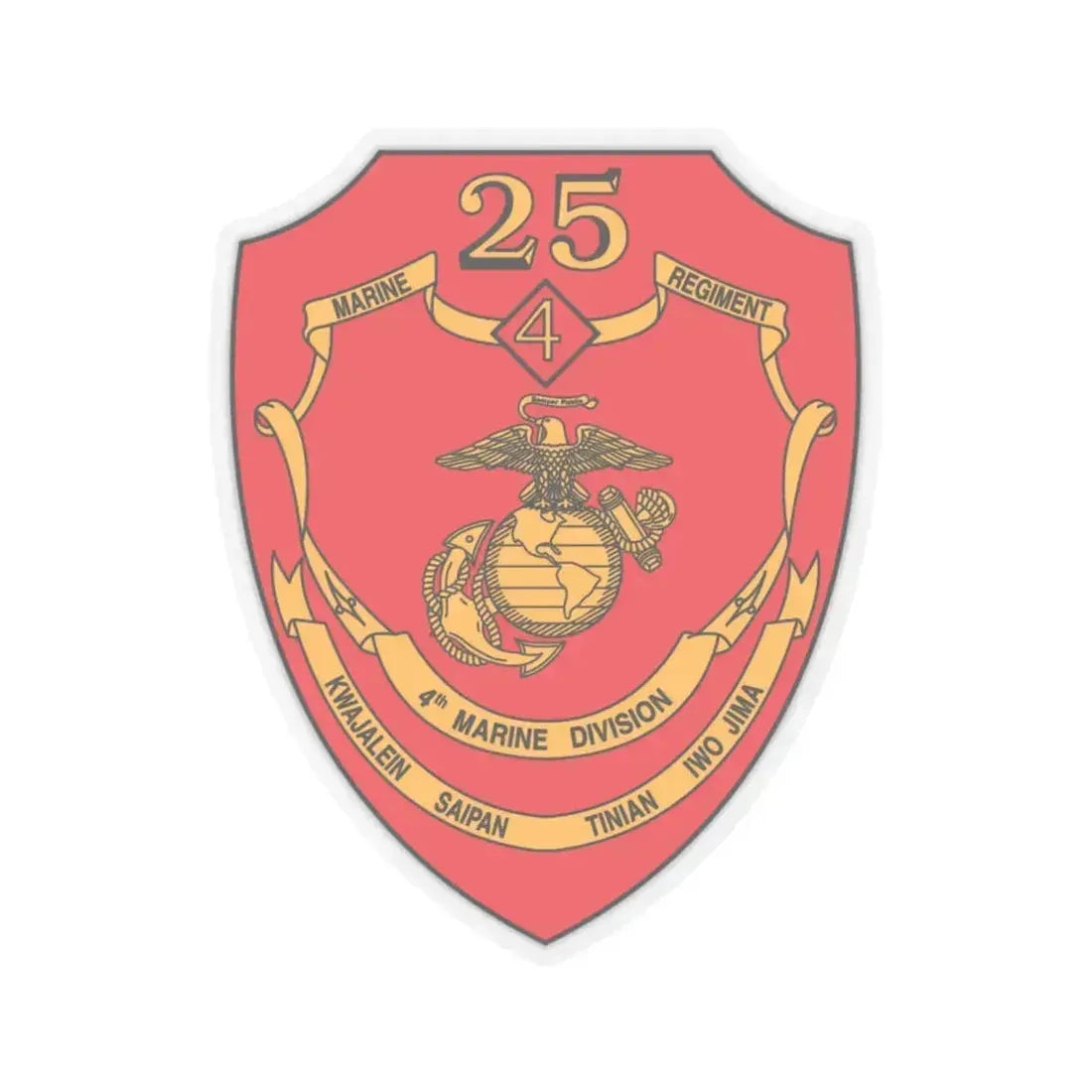 25th Marines Regiment (USMC) STICKER Vinyl Kiss-Cut Decal 6 Inch Transparent - The Sticker Space