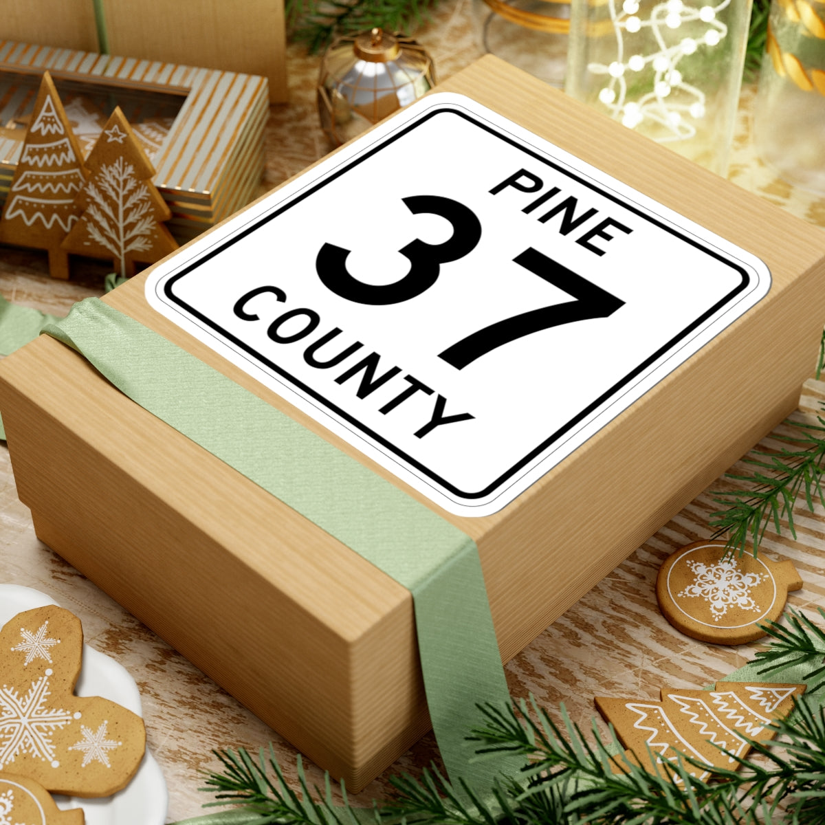 Pine County Route 37 MN (Minnesota) (Road Sign) STICKER Vinyl Kiss-Cut Decal