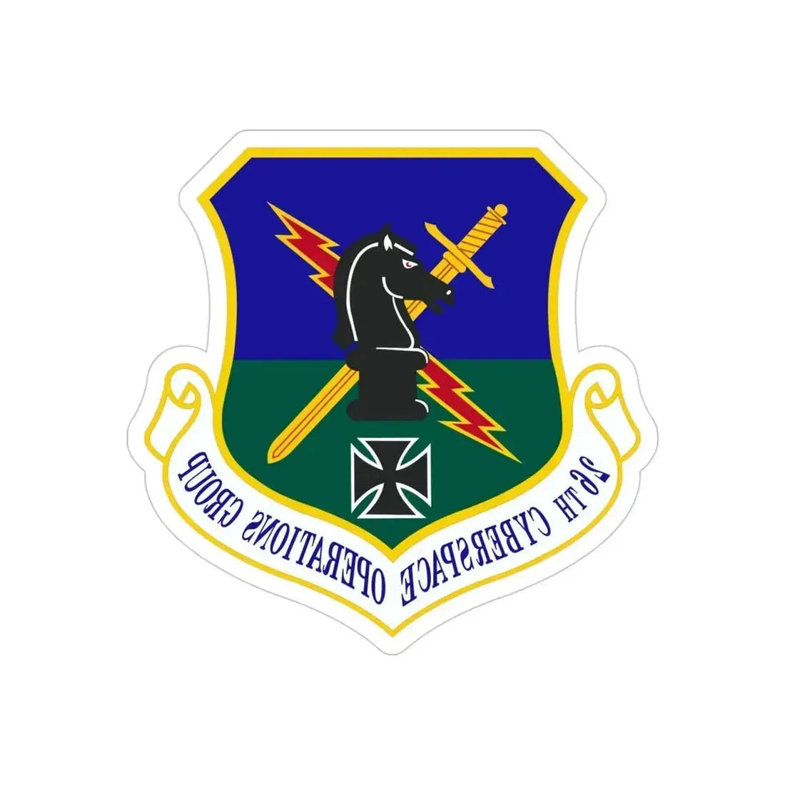 26th Cyberspace Operations Group (U.S. Air Force) REVERSE PRINT Transparent Die-Cut STICKER - The Sticker Space