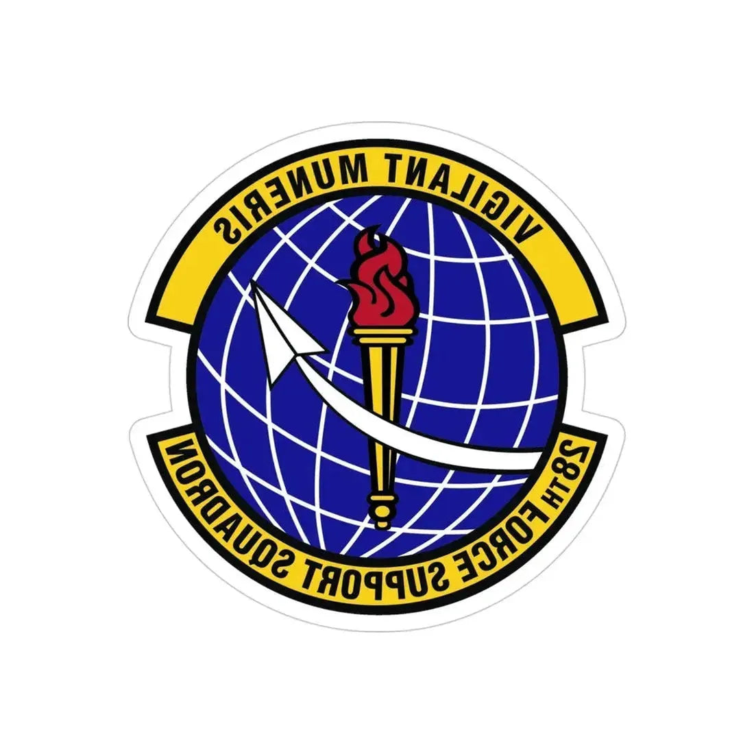 28th Force Support Squadron (U.S. Air Force) REVERSE PRINT Transparent Die-Cut STICKER - The Sticker Space