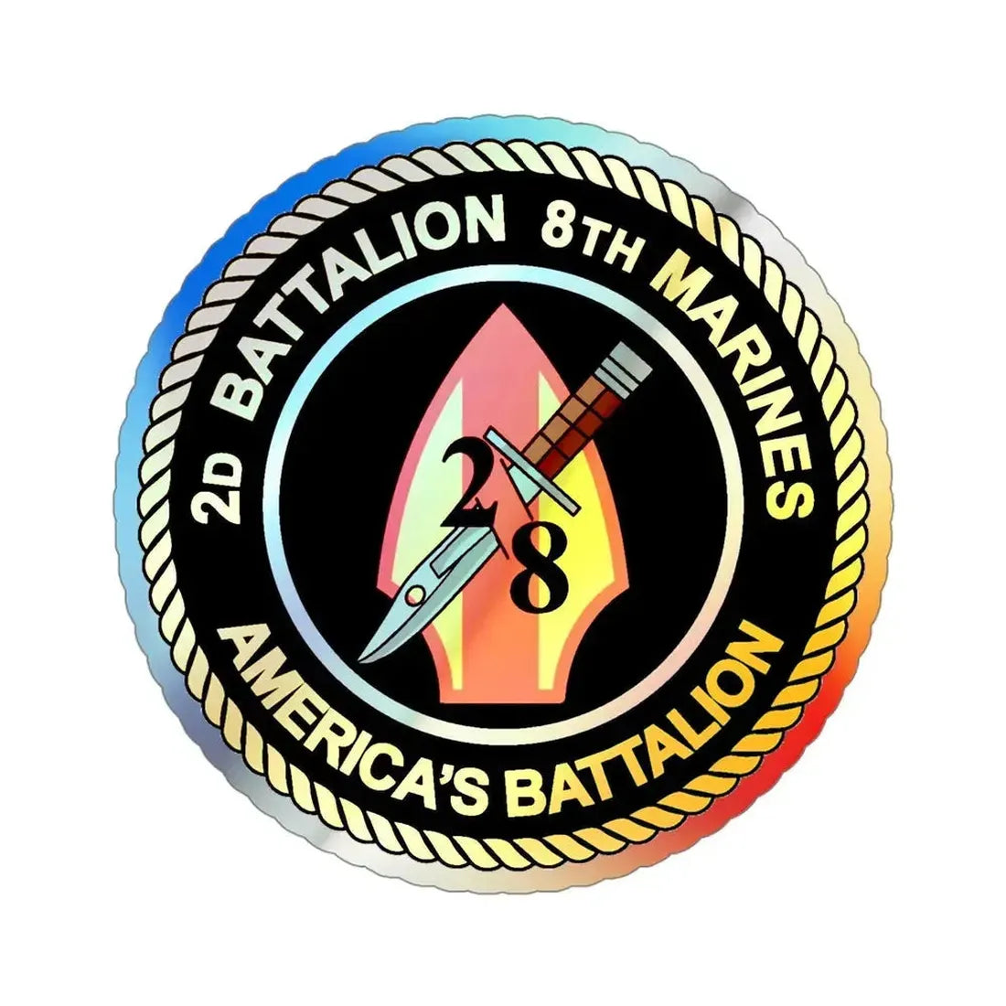 2d Battalion 8th Marines (USMC) Holographic STICKER Die-Cut Vinyl Decal - The Sticker Space