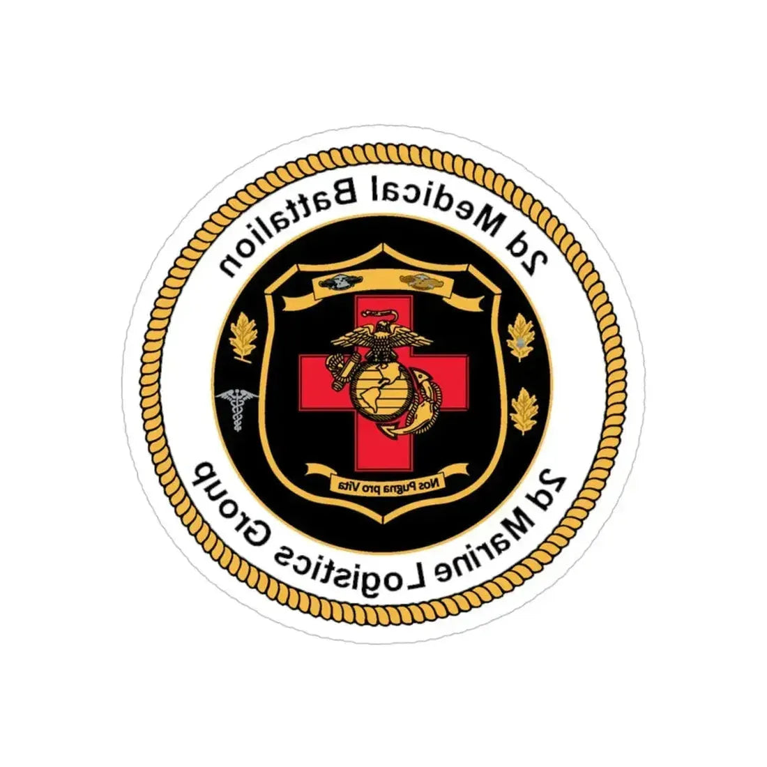 2d Medical Battalion 2d Marine Logistical Group (USMC) REVERSE PRINT Transparent Die-Cut STICKER - The Sticker Space