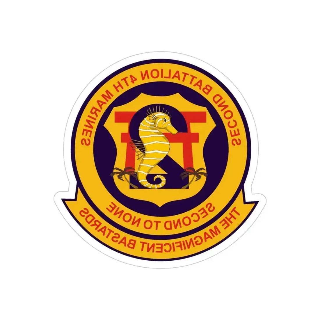 2nd Bat 4th Marines (USMC) REVERSE PRINT Transparent Die-Cut STICKER - The Sticker Space