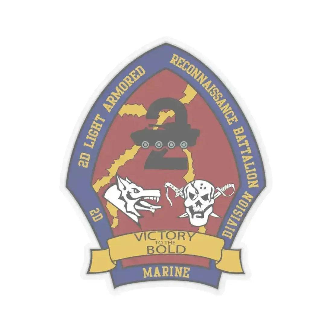 2nd Light Armored Recon Battalion 2nd Marines (USMC) STICKER Vinyl Kiss-Cut Decal 4 Inch Transparent - The Sticker Space