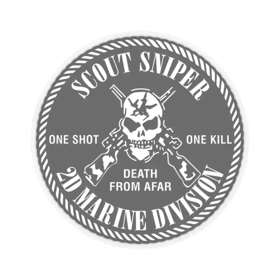 2nd Marine Division Scout Sniper (USMC) STICKER Vinyl Kiss-Cut Decal 6 Inch Transparent - The Sticker Space