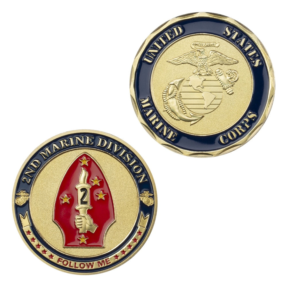 2nd Marine Division (USMC) Gold Plated Challenge Coin – The