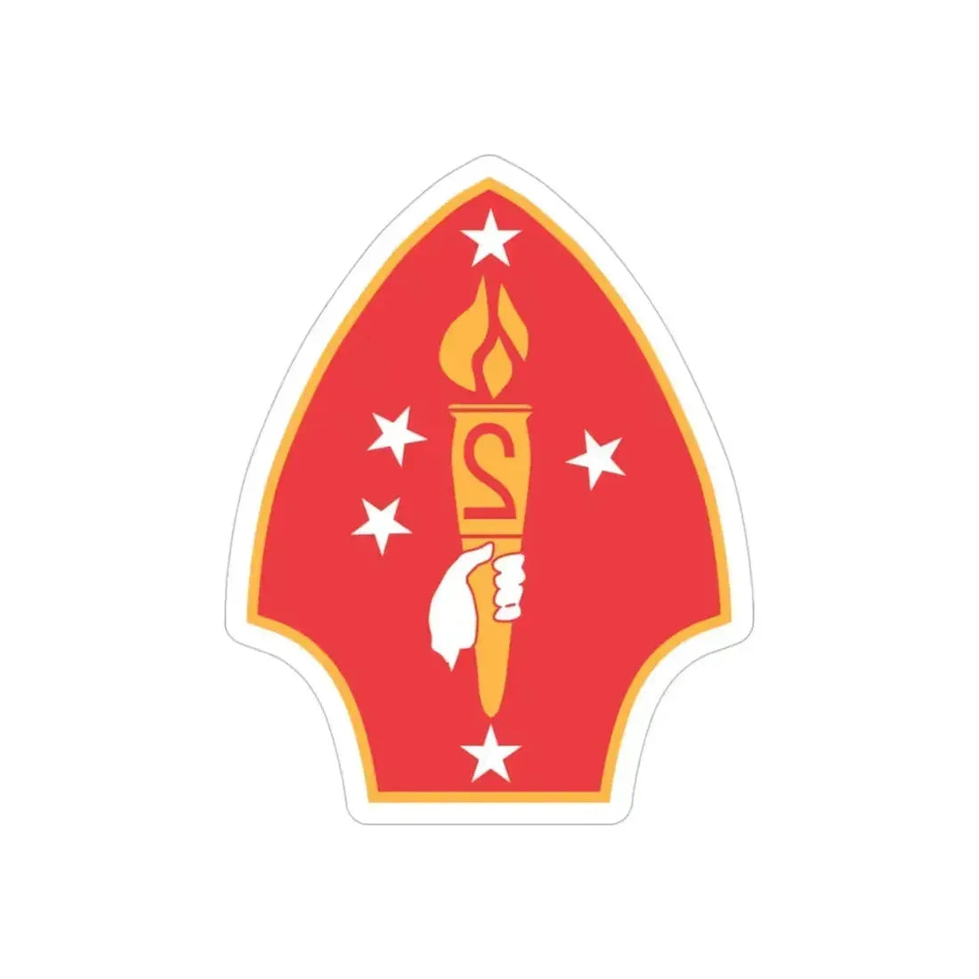 2nd Marine Divn (USMC) REVERSE PRINT Transparent Die-Cut STICKER - The Sticker Space