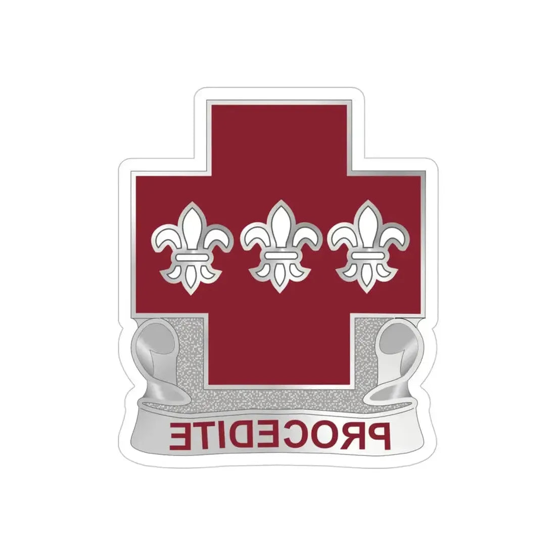 3 Evacuation Hospital (U.S. Army) REVERSE PRINT Transparent Die-Cut STICKER - The Sticker Space