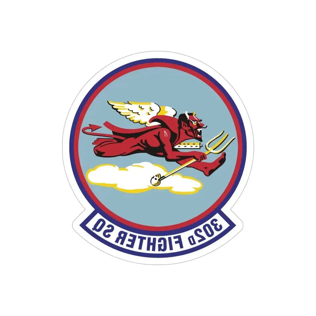 302d Fighter Squadron (U.S. Air Force) REVERSE PRINT Transparent Die-Cut STICKER - The Sticker Space