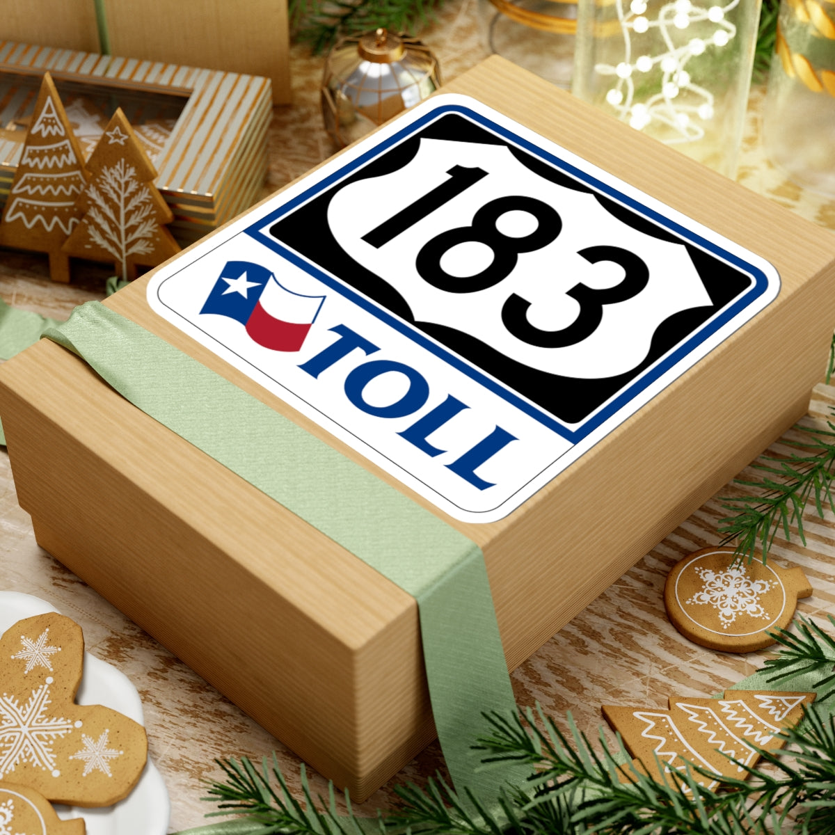 Toll Texas U.S. Highway 183 (Texas) (Road Sign) STICKER Vinyl Kiss-Cut Decal