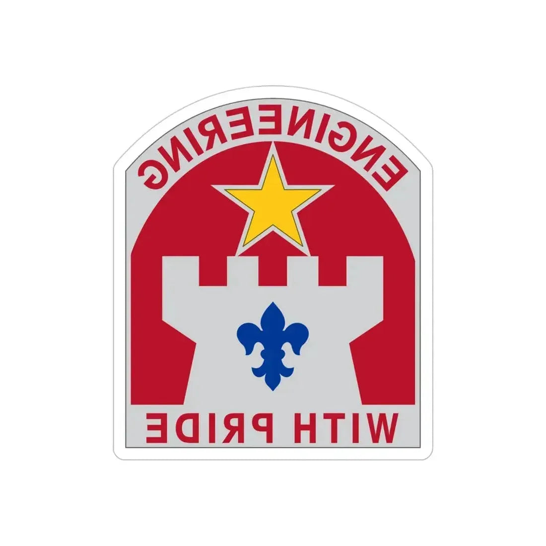 308 Engineer Group (U.S. Army) REVERSE PRINT Transparent Die-Cut STICKER - The Sticker Space